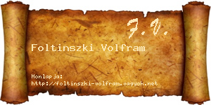 Foltinszki Volfram névjegykártya